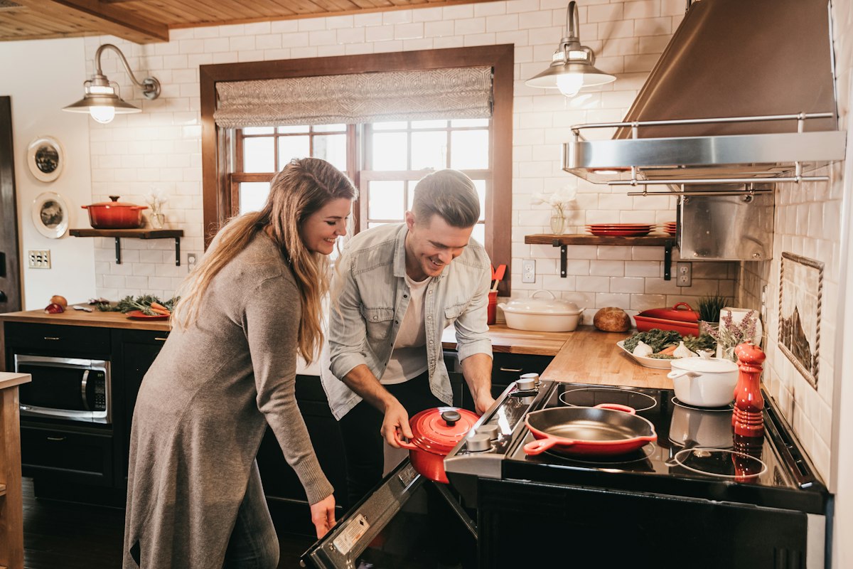 Preparación de alimentos saludables en la cocina